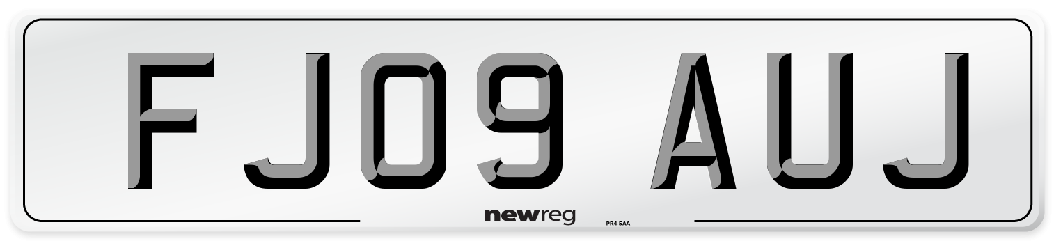 FJ09 AUJ Number Plate from New Reg